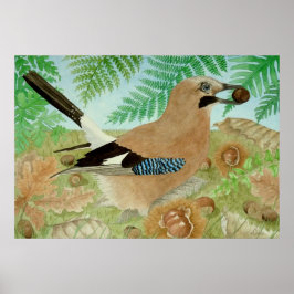Eine Jay im Herbst Poster