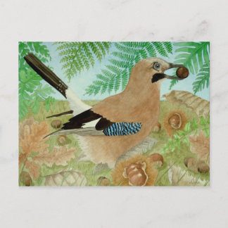 Eine Jay im Herbst Postkarte
