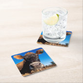 Eine Jersey-Kuh, die neugierig ist Rechteckiger Pappuntersetzer (Vor Ort)