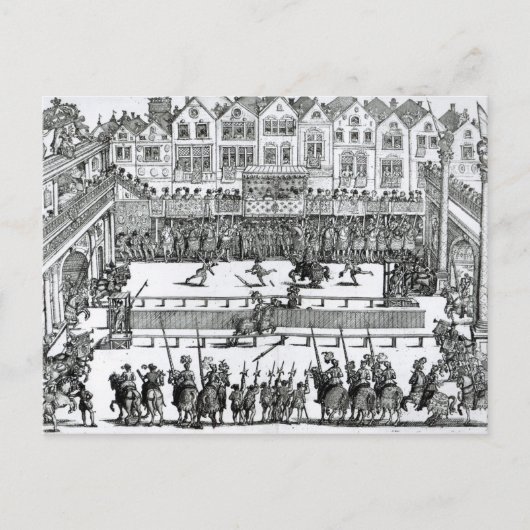 Eine Jousting-Szene Postkarte (Vorderseite)