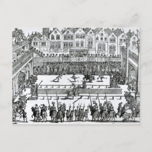 Eine Jousting-Szene Postkarte