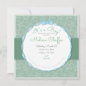 Eine junge Babydusche - Grüne Meeresbäume Einladung (Vorderseite)