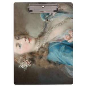 Eine junge Dame mit einem Papagei (von Rosalba Car Klemmbrett