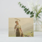 Eine junge Frau auf der Wiese von Hans Dahl Postkarte (Stehend Vorderseite)