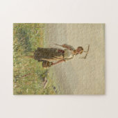 Eine junge Frau auf der Wiese von Hans Dahl Puzzle (Horizontal)