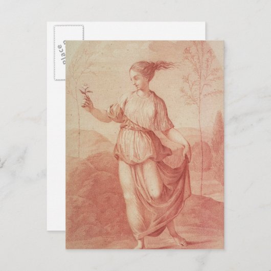 Eine junge Frau, die nackt in einer Landschaft spa Postkarte (Vorne/Hinten)