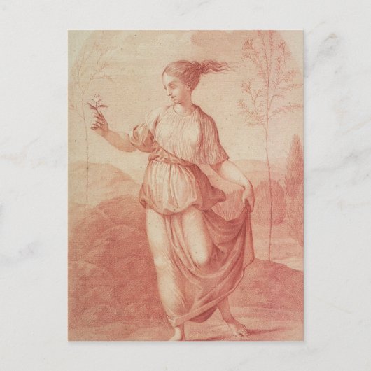 Eine junge Frau, die nackt in einer Landschaft spa Postkarte (Vorderseite)