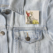 Eine junge Frau in einem Peignoir mit ihrem Button (Beispiel)
