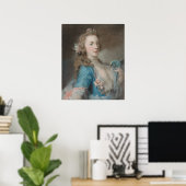 Eine junge Frau mit Papagei Poster (Heimbüro)