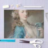 Eine junge Frau mit Papagei (von Rosalba Carriera) Seidenpapier (Handwerk)