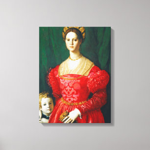 Eine junge Frau und ihr Little Boy, c.1540 Leinwanddruck