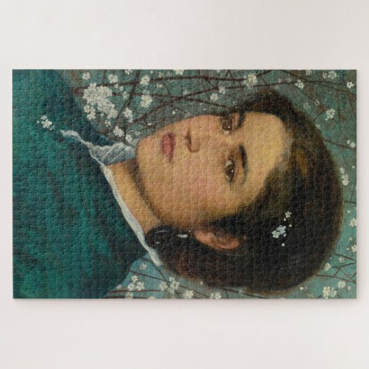 Eine junge Frau von Edward Robert Hughes Puzzle (Horizontal)