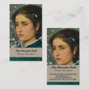 Eine junge Schönheit von Edward Robert Hughes Visitenkarte