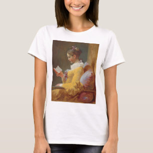 Eine junges Mädchen-Lesung, der Leser durch J. T-Shirt
