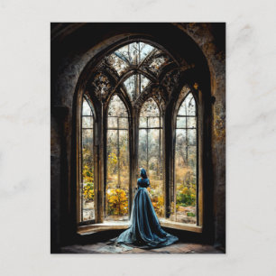 Eine Jungfrau in ihrem gotischen Palast Postkarte