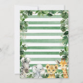 Eine Jungle-Safari-Baby-Dusche Einladung (Rückseite)