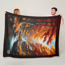 Eine Kabine im Herbst Holz AI Konzept Kunst von Xz Fleecedecke