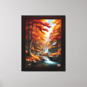 Eine Kabine im Herbst Holz AI Konzept Kunst von Xz Leinwanddruck (Vorderseite)