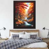 Eine Kabine im Herbst Holz AI Konzept Kunst von Xz Leinwanddruck (Insitu (Schlafzimmer))