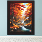 Eine Kabine im Herbst Holz AI Konzept Kunst von Xz Leinwanddruck (Insitu (Holzboden))