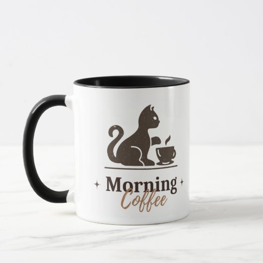 Eine Kaffeetasse mit einem Design (Links)