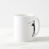 Eine Kaffeetasse mit einem Golf-Silhouettendesign, (VorderseiteRechts)