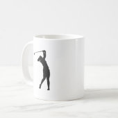 Eine Kaffeetasse mit einem Golf-Silhouettendesign, (Vorderseite Links)
