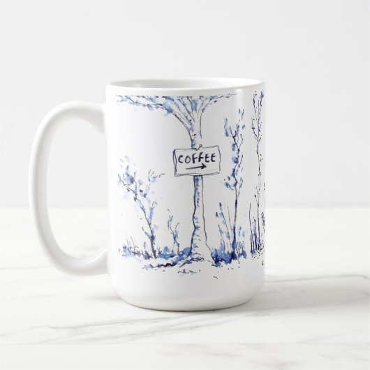 Eine Kaninchenweg-Tasse Kaffeetasse (Links)