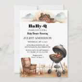 Eine Karierte Babyq Fun Food Steak Beef Grillen Ba Einladung (Vorderseite)
