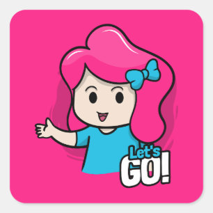 Eine Karikatur Quadratischer Aufkleber