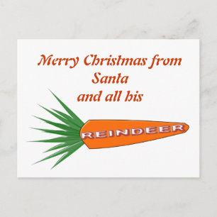 Eine Karotte für Weihnachtsrentier Postkarte
