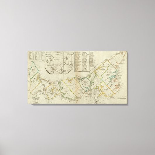 Eine Karte der Insel St. John Leinwanddruck (Vorderseite)