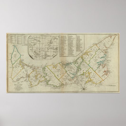 Eine Karte der Insel St. John Poster (Vorne)