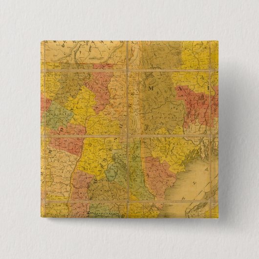 Eine Karte der Staaten in New England Button (Vorderseite)