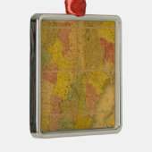 Eine Karte der Staaten in New England Silbernes Ornament (Rechts)
