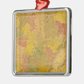 Eine Karte der Staaten in New England Silbernes Ornament (Links)