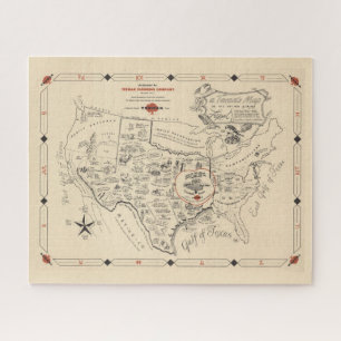 Eine Karte der Vereinigten Staaten (von Texas) von Puzzle