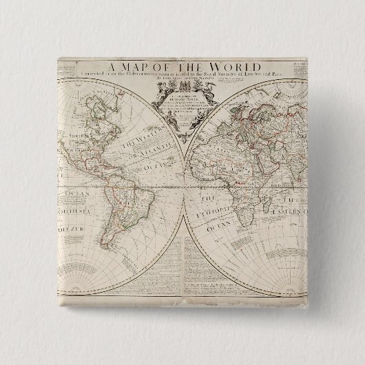 Eine Karte der Welt Button (Vorderseite)
