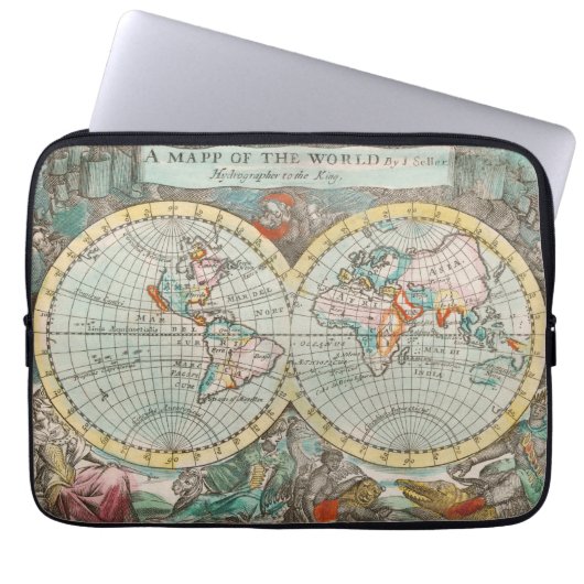 Eine Karte der Welt Laptopschutzhülle (Vorderseite)