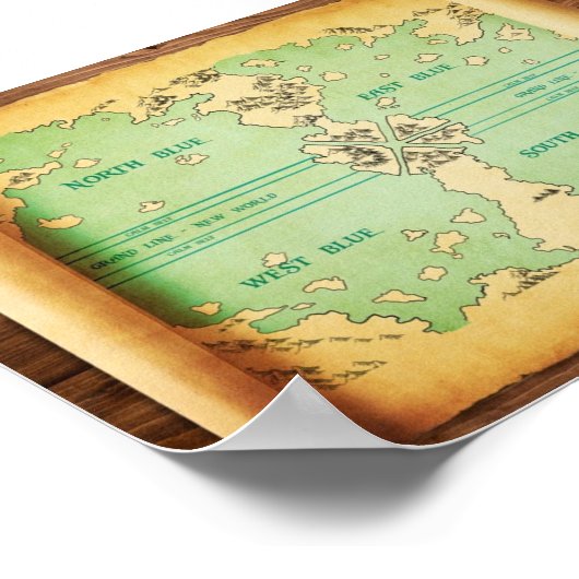 Eine Karte der Welt Poster (Ecke)