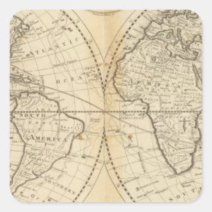 Eine Karte der Welt Quadratischer Aufkleber