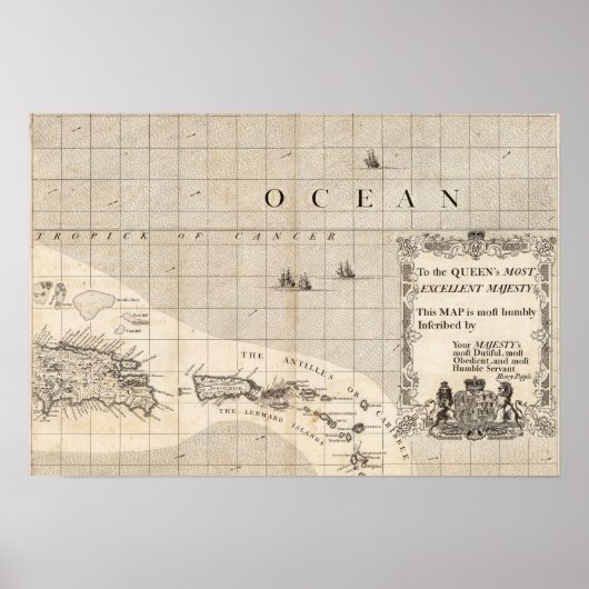 Eine Karte des Britischen Imperiums in Amerika Bla Poster (Vorne)