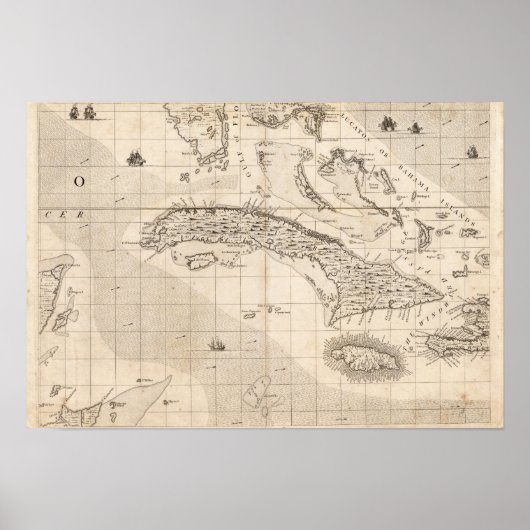 Eine Karte des Britischen Imperiums in Amerika Bla Poster (Vorne)