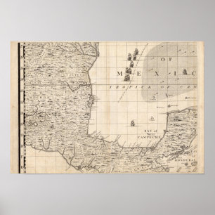 Eine Karte des Britischen Imperiums in Amerika Bla Poster
