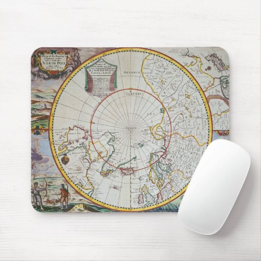 Eine Karte des Nordpols Mousepad (Mit Mouse)