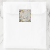 Eine Karte des Nordpols Quadratischer Aufkleber (Tasche)