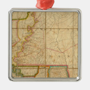 Eine Karte des Staat von Louisiana Silbernes Ornament
