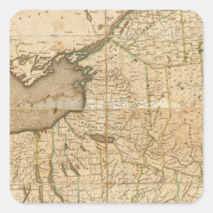 Eine Karte des Staat von New York Quadratischer Aufkleber