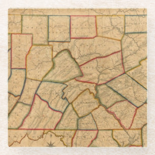 Eine Karte des Staat von Pennsylvania Glasuntersetzer