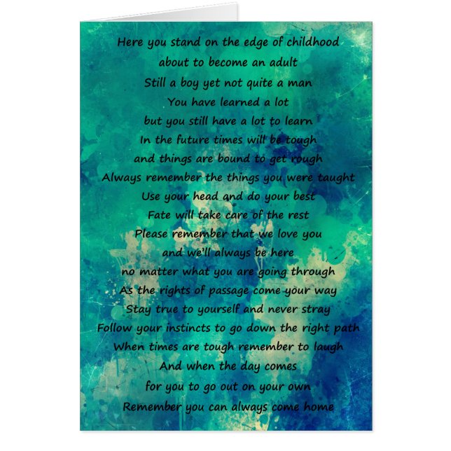 Eine Karte für unseren Sohn (Vorne)